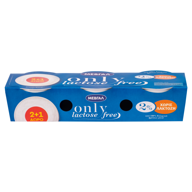ΜΕΒΓΑΛ ONLY  ΕΠΙΔΟΡΠΙΟ  ΓΙΑΟΥΡΤΙΟΥ  2%  (3x200gr) (2+1ΔΩΡΟ)