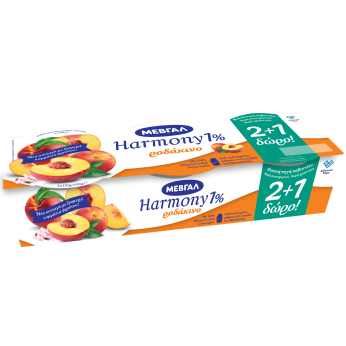 ΜΕΒΓΑΛ HARMONY ΕΠΙΔΟΡΠΙΟ ΓΙΑΟΥΡΤΙΟΥ 1% ΡΟΔΑΚΙΝΟ  (3x200gr) 2+1ΔΩΡΟ