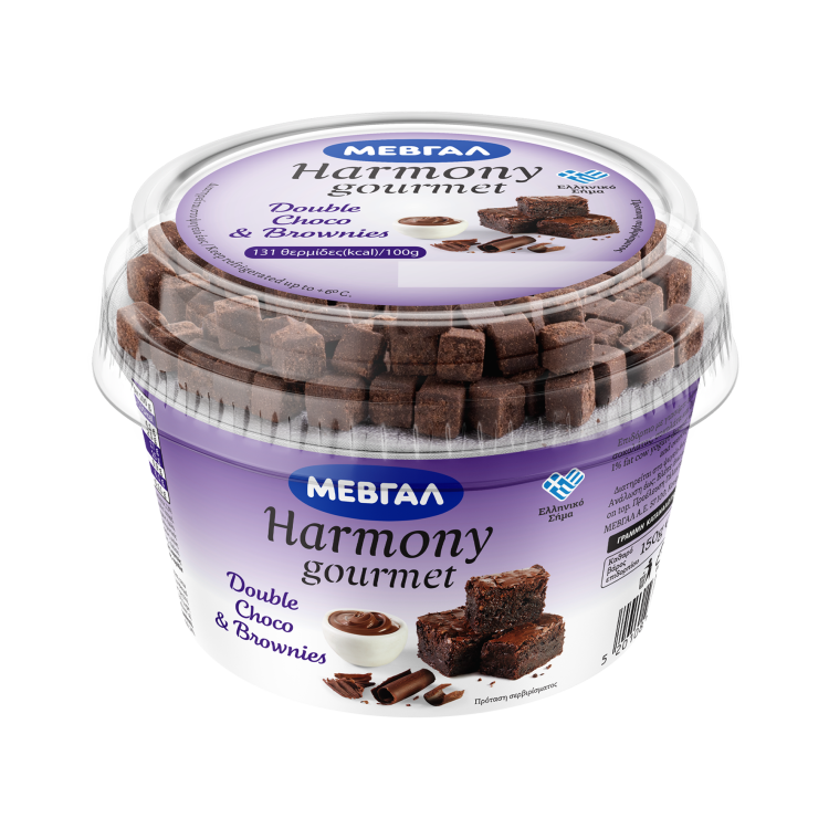 ΜΕΒΓΑΛ HARMONY GOURMET ΕΠΙΔΟΡΠΙΟ ΓΙΑΟΥΡΤΙΟΥ ΜΕ ΓΕΥΣΗ  DOUBLE CHOCO & BROWNIES 160gr