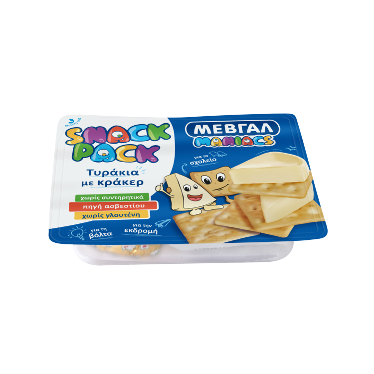 ΜΕΒΓΑΛ MANIACS SNACK PACK ΤΥΡΑΚΙΑ ΜΕ  ΚΡΑΚΕΡ  51,5gr