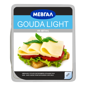 ΜΕΒΓΑΛ ΗΜΙΣΚΛΗΡΟ  ΤΥΡΙ  GOUDA LIGHT ΦΕΤΕΣ 180gr