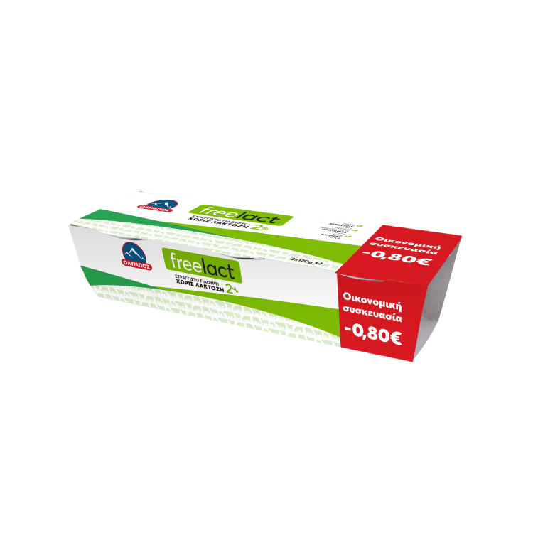 ΟΛΥΜΠΟΣ ΣΤΡΑΓΓΙΣΤΟ ΓΙΑΟΥΡΤΙ 2%  FREELACT 3x170gr -0,80€