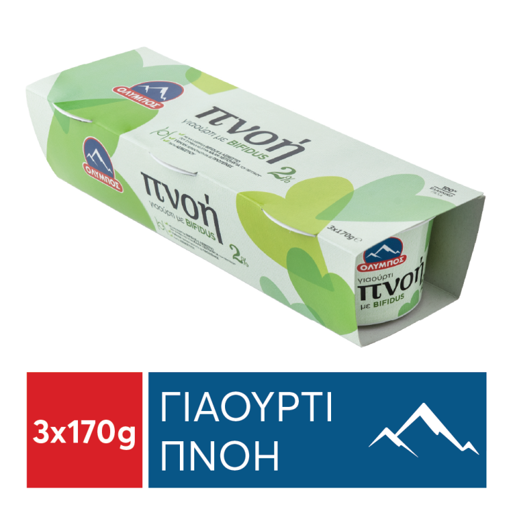 ΟΛΥΜΠΟΣ ΠΝΟΗ ΓΙΑΟΥΡΤΙ  ΑΓΕΛΑΔΟΣ  2% 3x170gr