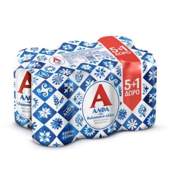 ΑΛΦΑ με αλατι ΚΟΥΤΙ 330ml (4X6pack) 5+1